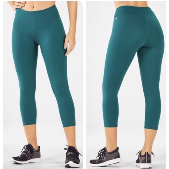 Fabletics Teal Cropped Leggings - Picture 1 of 10